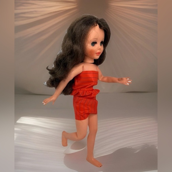 Furga Italy Other - Furga Italy Vittoria Doll 14” Vtg Brunette Hair Blue Eyes Posable 60s “V” Girls